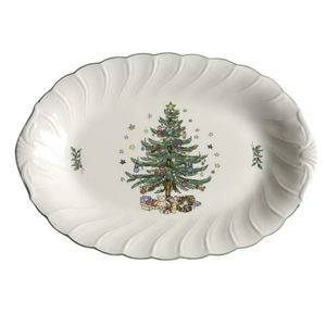 NIKKO happy Holidays 14" Oval Serving Platter